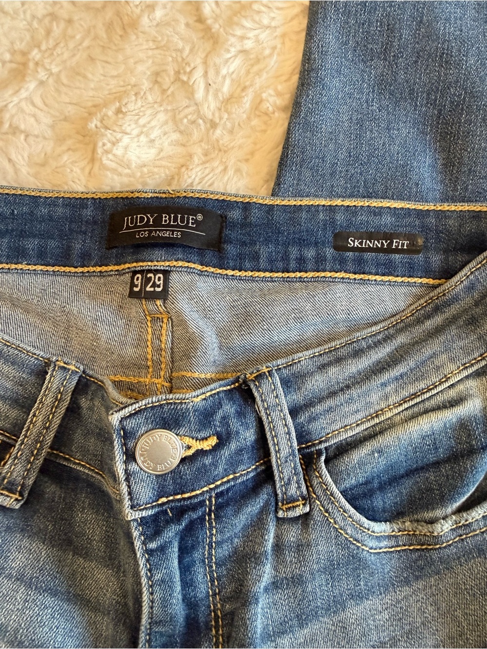 Judy Blue Distressed Skinny Jeans - Medium Blue - Picture 6 of 6